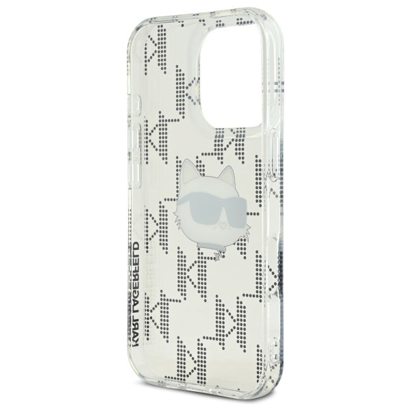 Case for Apple iPhone 16 Pro, Karl Lagerfeld, IML Luxury Electroplated Choupette's Head, Transparent