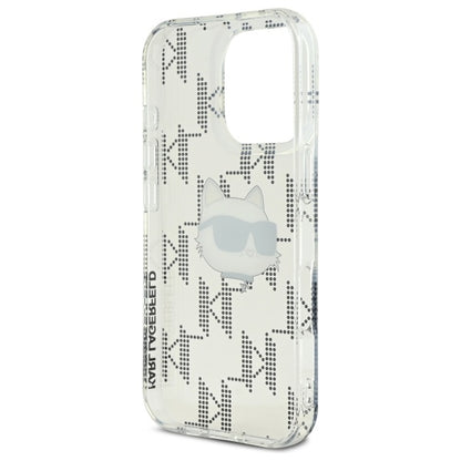 Case for Apple iPhone 16 Pro, Karl Lagerfeld, IML Luxury Electroplated Choupette's Head, Transparent
