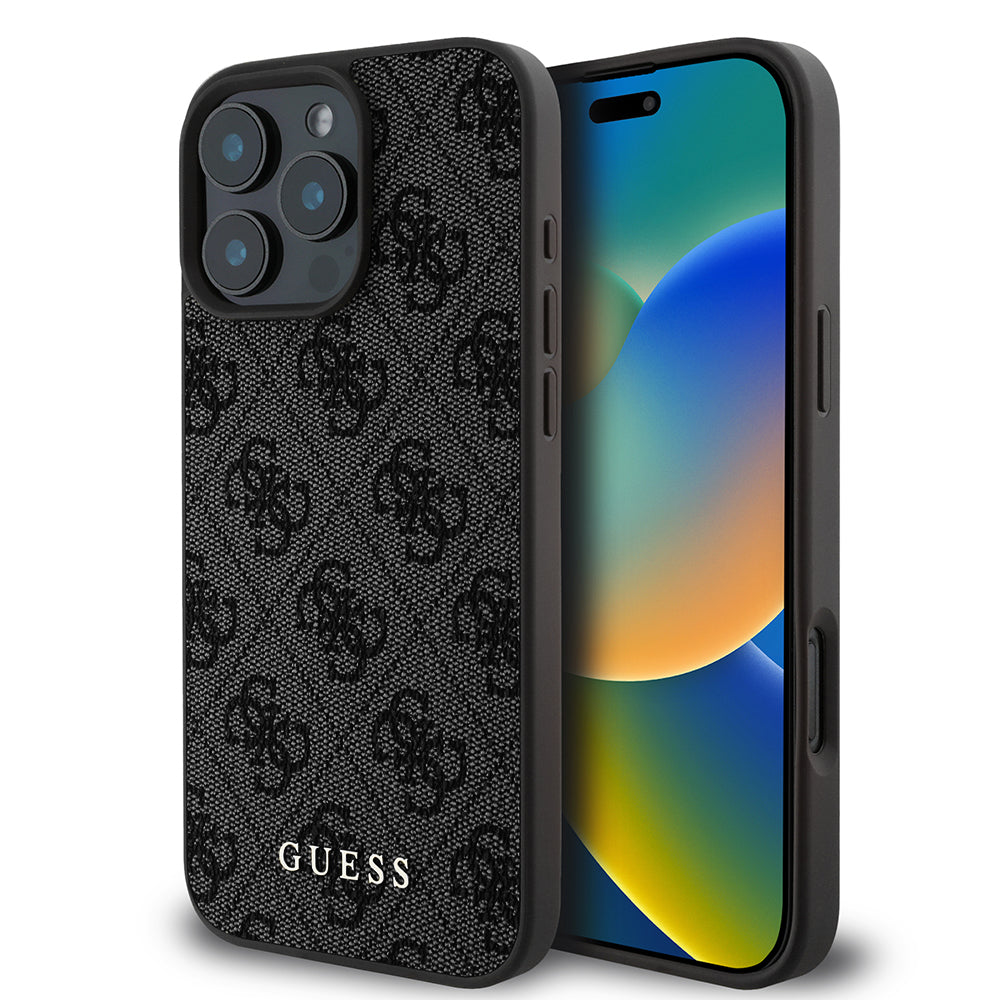 Case for Apple iPhone 16 Pro Max, Guess, 4G Classic, Black