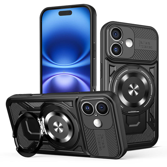 Case for Apple iPhone 16, Techsuit, RuggedCam, Black