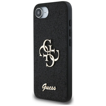 Case for Apple iPhone 16e, Guess, Fixed Glitter Big 4G, Black