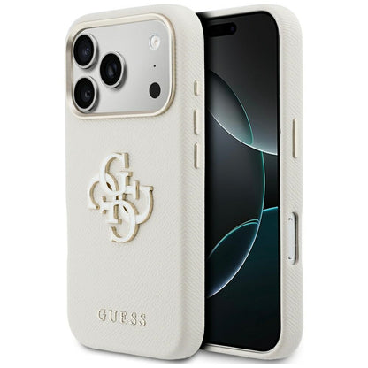 Case for Apple iPhone 17 Pro, Guess, Resin Logo, Beige