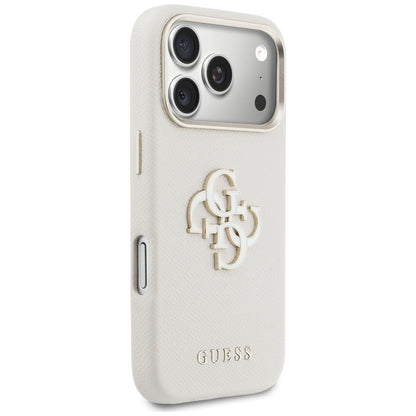Case for Apple iPhone 17 Pro, Guess, Resin Logo, Beige