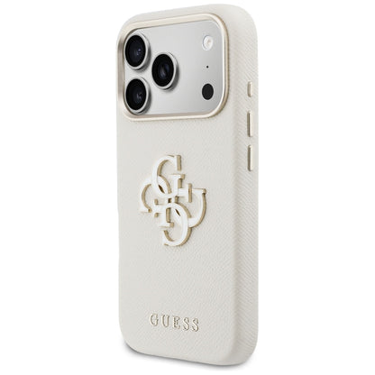Case for Apple iPhone 17 Pro, Guess, Resin Logo, Beige