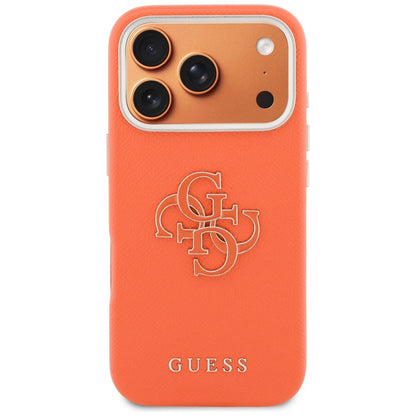 Case for Apple iPhone 17 Pro Max, GUESS, Resin Logo, Orange