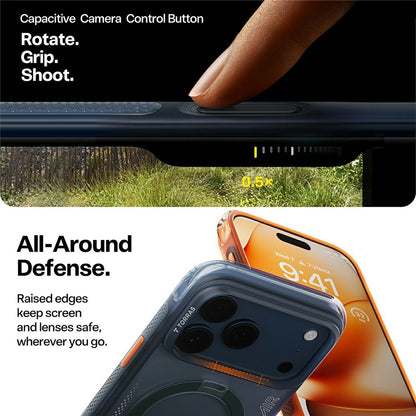 MagSafe Case for Apple iPhone 17 Pro, Torras, Ostand Spin Air, Orange