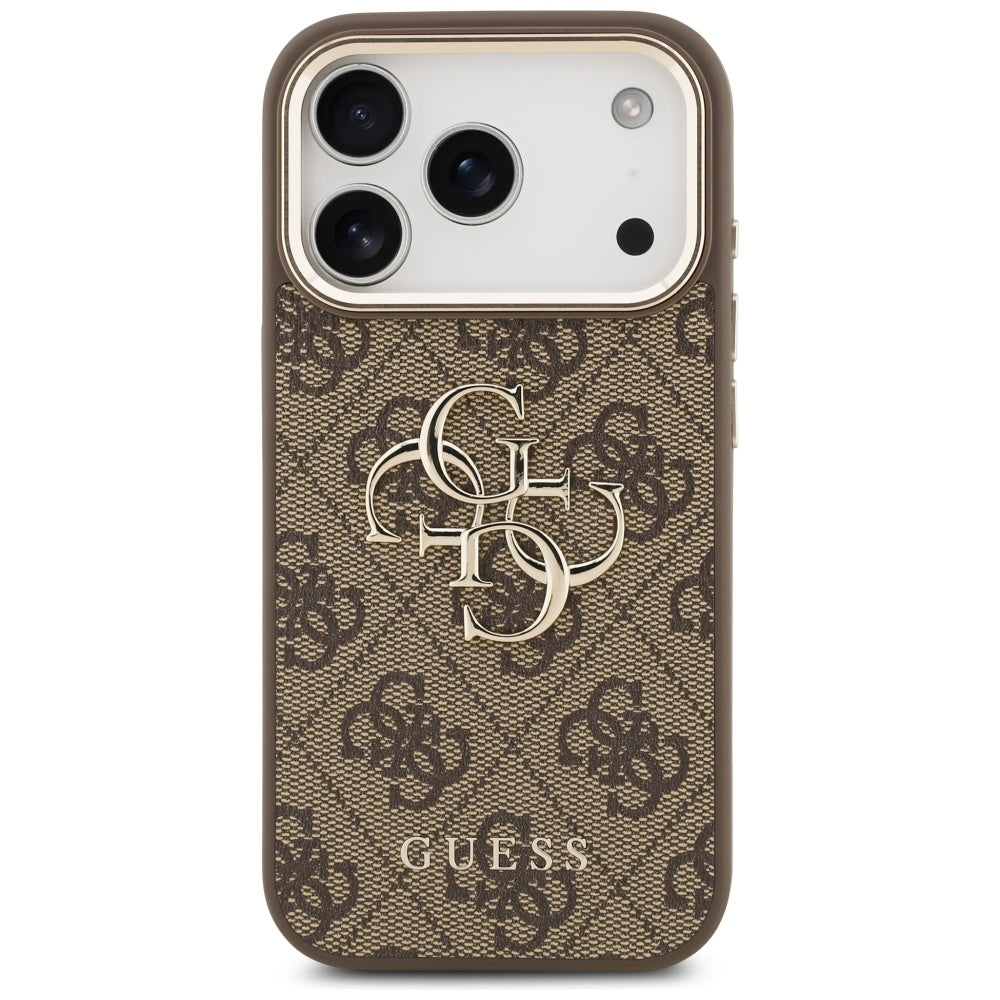 Case for Apple iPhone 18 Pro / 17 Pro, Guess, 4G Big Classic Logo, Brown