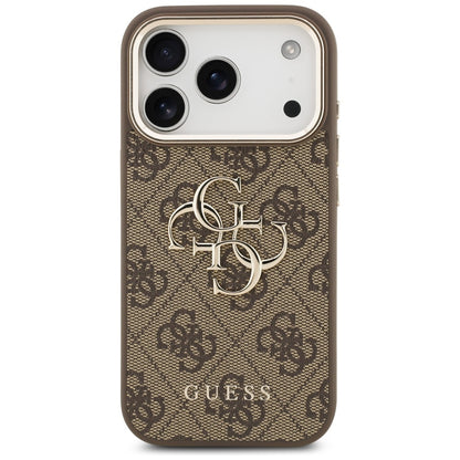 Case for Apple iPhone 18 Pro / 17 Pro, Guess, 4G Big Classic Logo, Brown