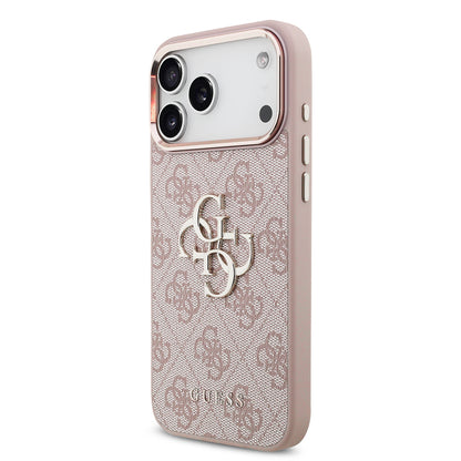 Case for Apple iPhone 18 Pro / 17 Pro, Guess, 4G Big Classic Logo, Pink
