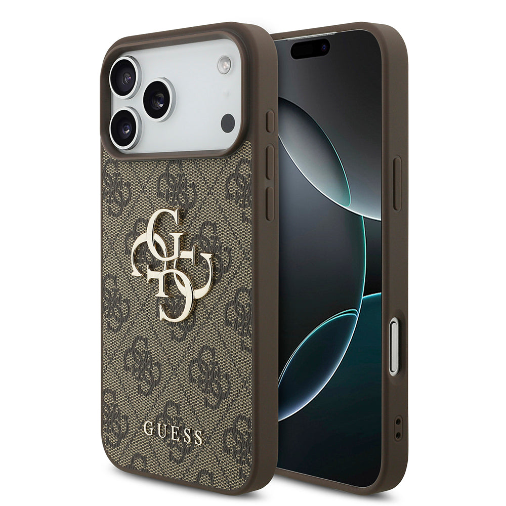 Case for Apple iPhone 18 Pro / 17 Pro, Guess, 4G Big Logo, Brown
