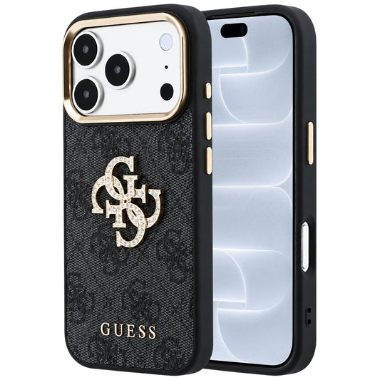 Case for Apple iPhone 18 Pro / 17 Pro, Guess, 4G Big Strass Logo, Black