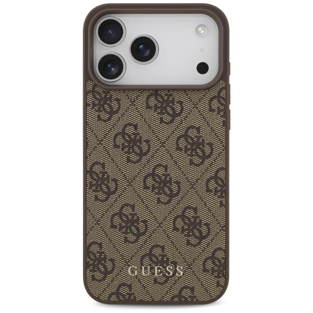 Case for Apple iPhone 18 Pro / 17 Pro, Guess, 4G Classic Logo, Brown