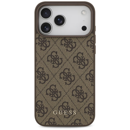 Case for Apple iPhone 18 Pro / 17 Pro, Guess, 4G Classic Logo, Brown