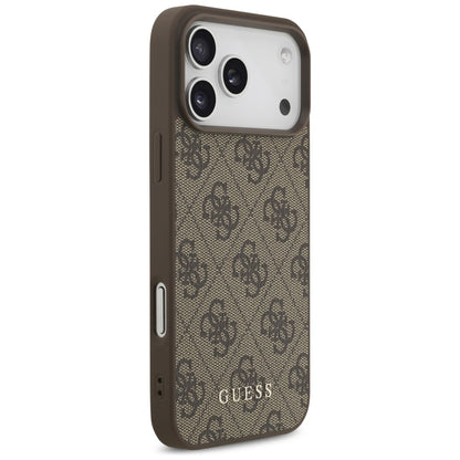 Case for Apple iPhone 18 Pro / 17 Pro, Guess, 4G Classic Logo, Brown