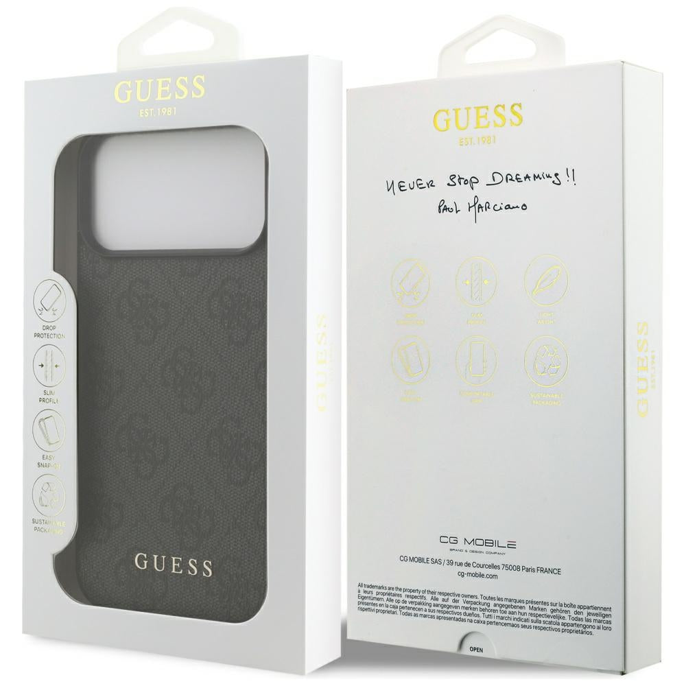 Case for Apple iPhone 18 Pro / 17 Pro, Guess, 4G Classic Logo, Black