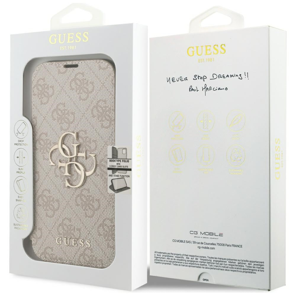 Case for Apple iPhone 18 Pro / 17 Pro, Guess, 4G Metal Logo, Pink