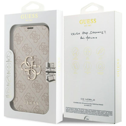 Case for Apple iPhone 18 Pro / 17 Pro, Guess, 4G Metal Logo, Pink