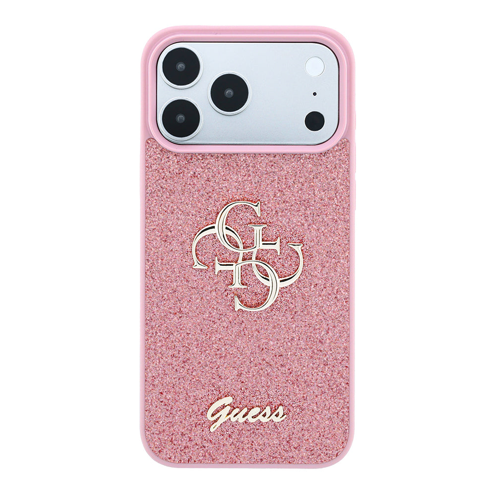 Case for Apple iPhone 18 Pro / 17 Pro, Guess, Fixed Glitter Big 4G, Pink