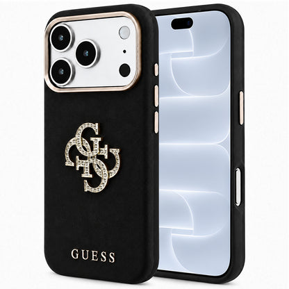 Case for Apple iPhone 18 Pro / 17 Pro, Guess, Smooth Big Strass Logo, Black