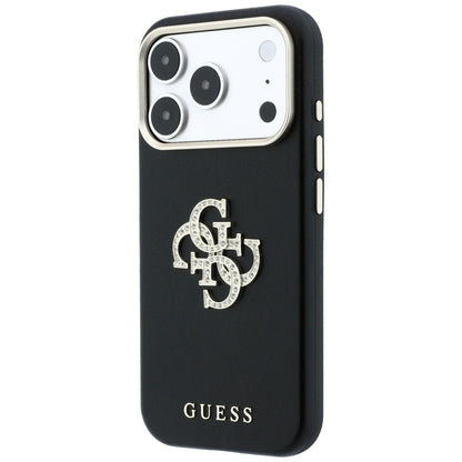 Case for Apple iPhone 18 Pro / 17 Pro, Guess, Smooth Big Strass Logo, Black