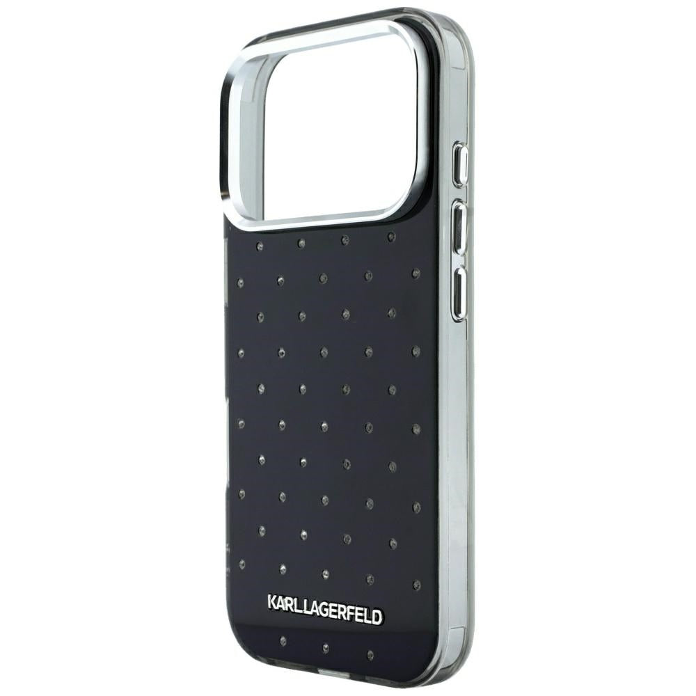 Case for Apple iPhone 18 Pro / 17 Pro, Karl Lagerfeld, IML Rhinestones and Electroplated Logo, Black