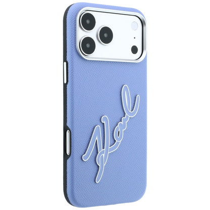 Case for Apple iPhone 18 Pro / 17 Pro, Karl Lagerfeld, Smooth Big Resin Signature Logo, Blue