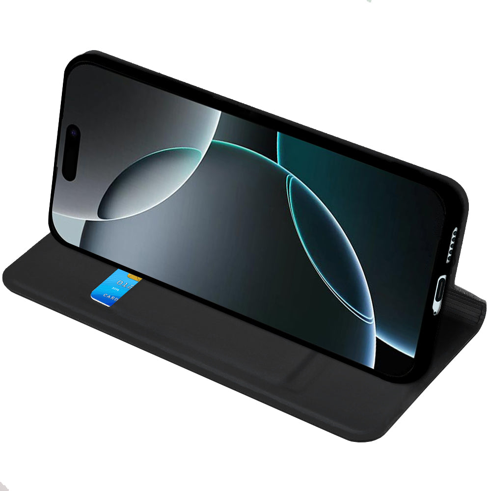 Case for Apple iPhone 18 Pro / 17 Pro, Techsuit, Magskin Book, Black