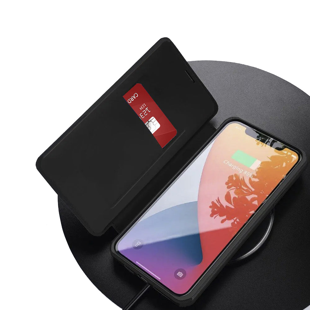 Case for Apple iPhone 18 Pro / 17 Pro, Techsuit, Magskin Book, Black