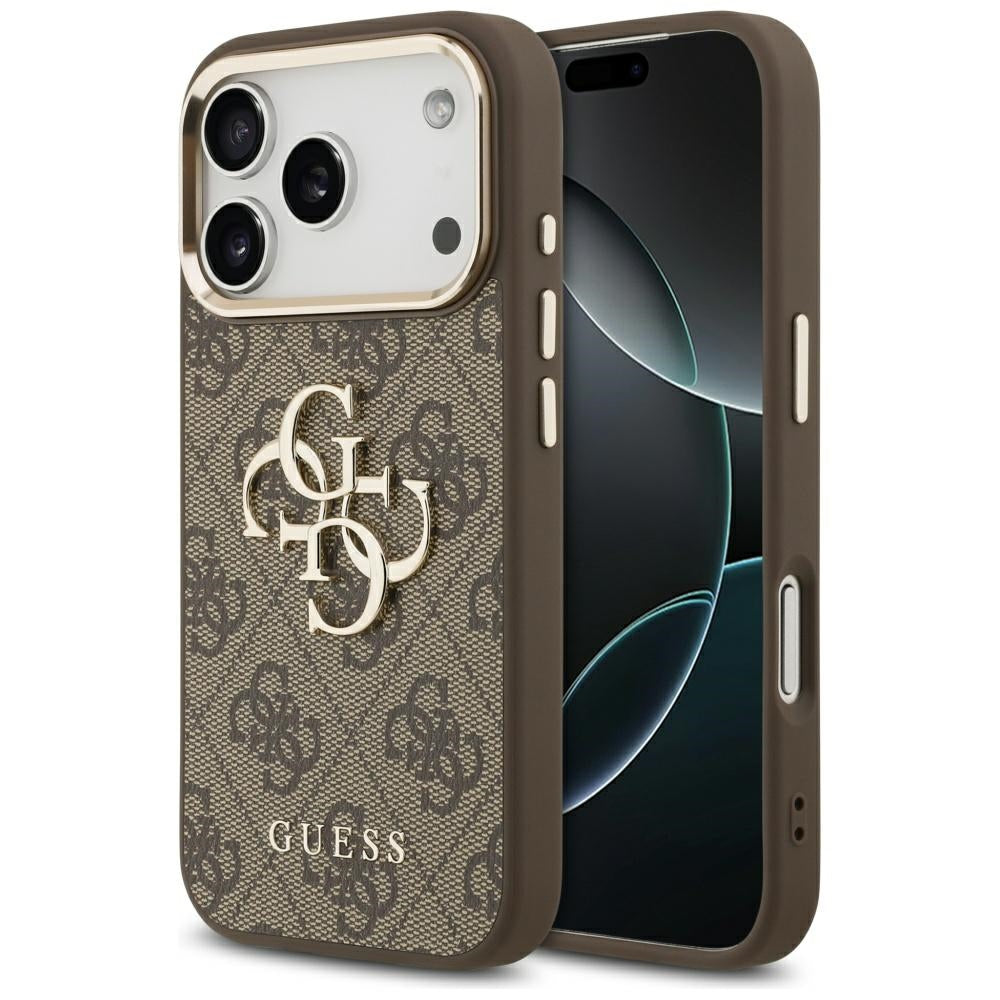 Case for Apple iPhone 18 Pro Max / 17 Pro Max, Guess, 4G Big Classic Logo, Brown