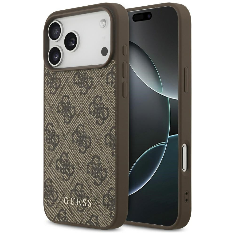 Case for Apple iPhone 18 Pro Max / 17 Pro Max, Guess, 4G Classic Logo, Brown