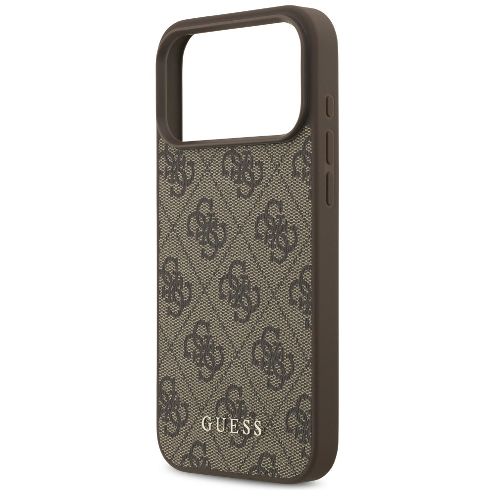 Case for Apple iPhone 18 Pro Max / 17 Pro Max, Guess, 4G Classic Logo, Brown