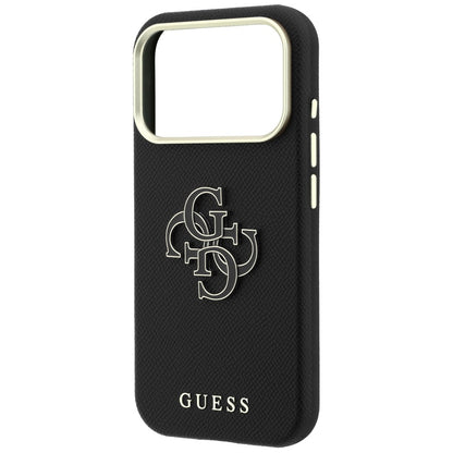 Case for Apple iPhone 18 Pro Max / 17 Pro Max, Guess, Grained Big Resin Logo, Black