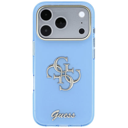 Case for Apple iPhone 18 Pro Max / 17 Pro Max, Guess, IML 4G Metal Script, Blue