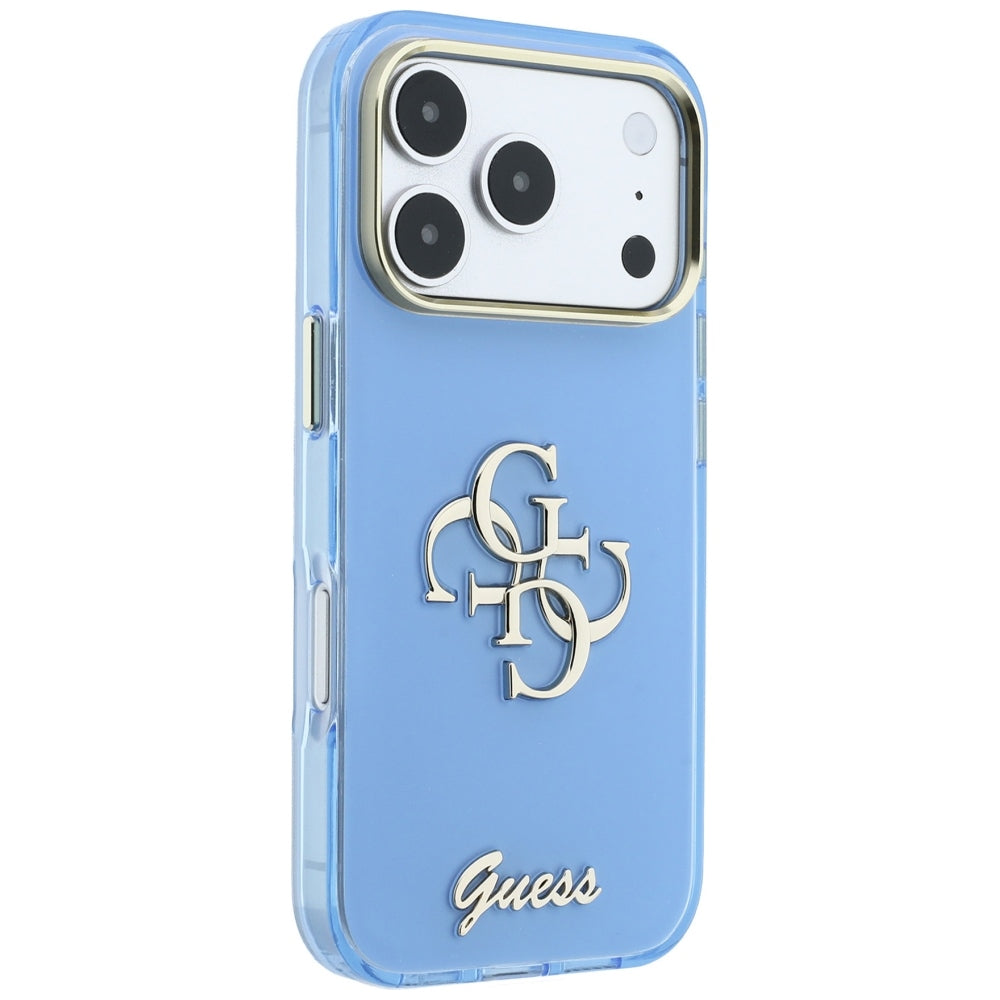 Case for Apple iPhone 18 Pro Max / 17 Pro Max, Guess, IML 4G Metal Script, Blue