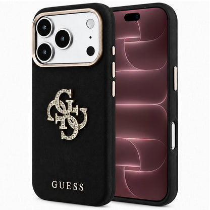 Case for Apple iPhone 18 Pro Max / 17 Pro Max, Guess, Smooth Big Strass Logo, Black