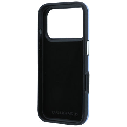Case for Apple iPhone 18 Pro Max / 17 Pro Max, Karl Lagerfeld, Saffiano with Karl & Choupette Head's Pin and Logo, Blue