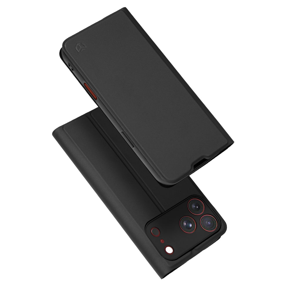 Case for Apple iPhone 18 Pro Max / 17 Pro Max, Techsuit, Magskin Book, Black