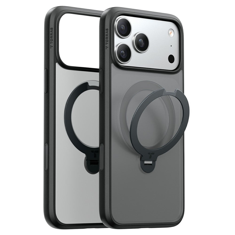 MagSafe Case for Apple iPhone 18 Pro Max / 17 Pro Max, Torras, Ostand Spin, Black