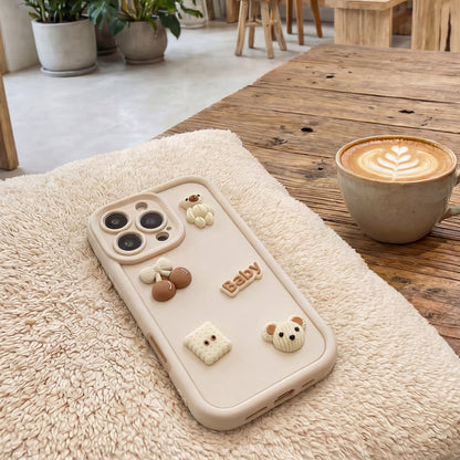 Case for Apple iPhone 13, OEM, Ultra Trendy 3D Bear, Beige