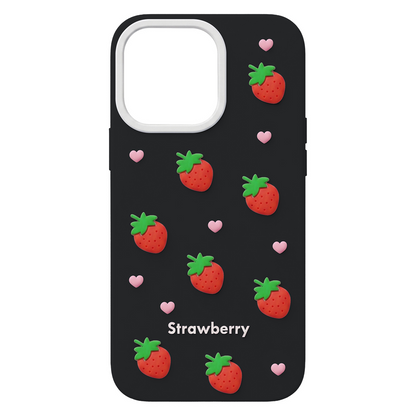 Case for Apple iPhone 17 Pro Max, OEM, Strawberry, Black