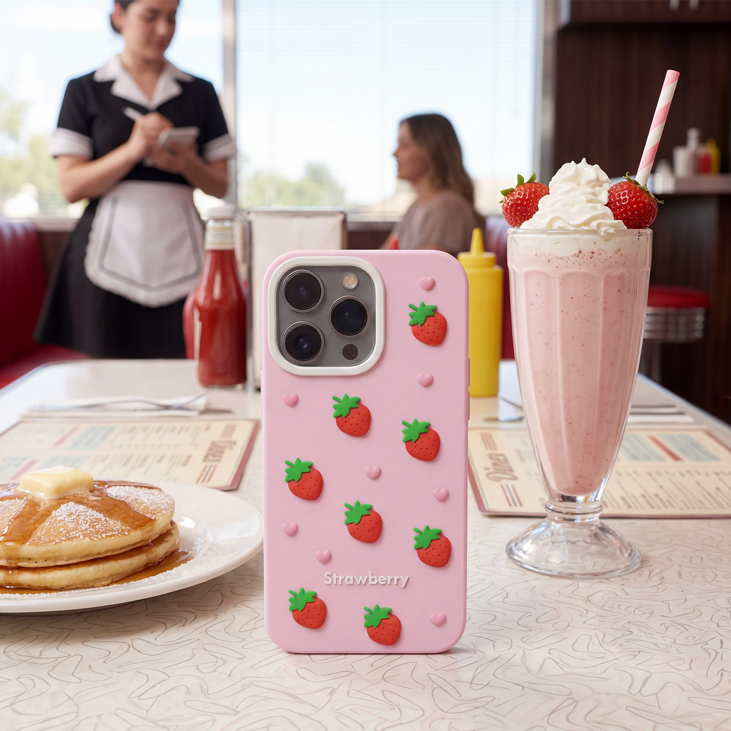 Case for Apple iPhone 16 Pro Max, OEM, Strawberry, Pink