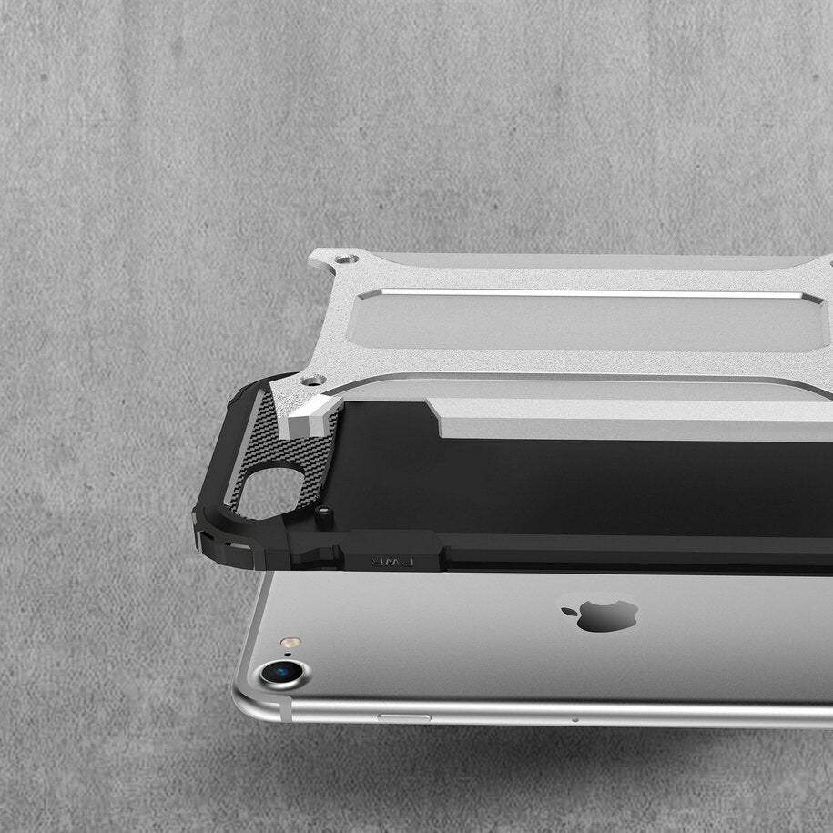Case for Apple iPhone SE (2022) / SE (2020) / 8 / 7, Techsuit, Hybrid Armor, Black