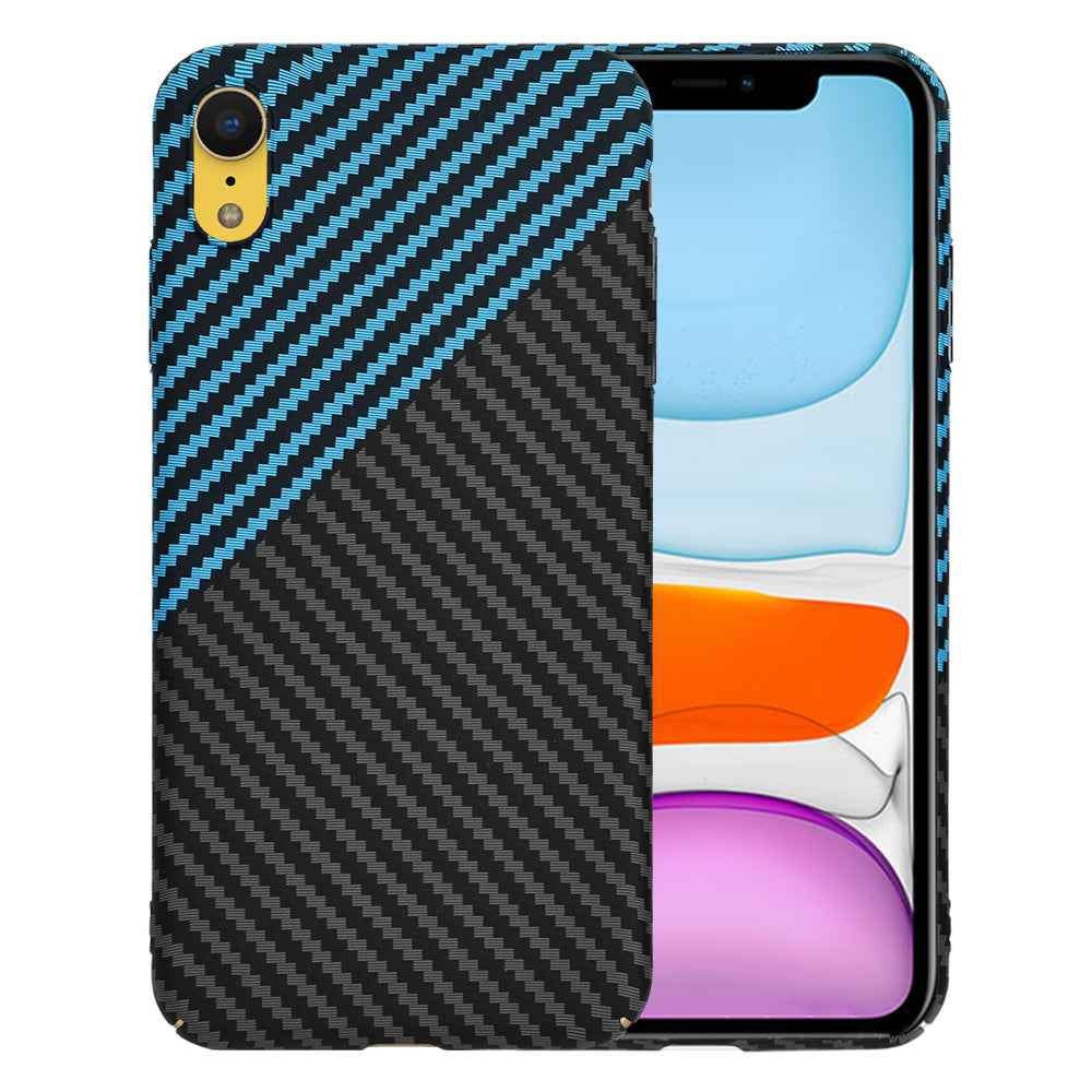 Case for Apple iPhone XR, Techsuit, Carbonite FiberShell, Black Blue