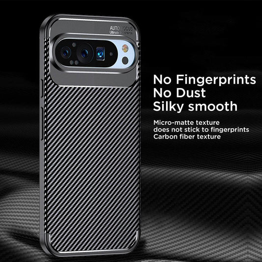 Case for Google Pixel 9 Pro XL, Techsuit, CarbonFiber, Black