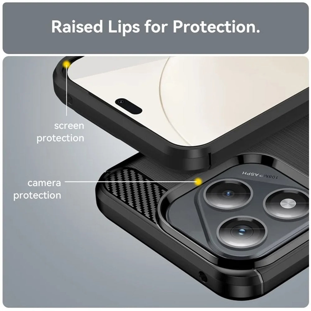 Case for Honor 400 Lite, Techsuit, Carbon, Black