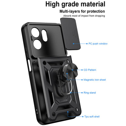 Case for Honor 600 Smart, Techsuit, CamShield, Black
