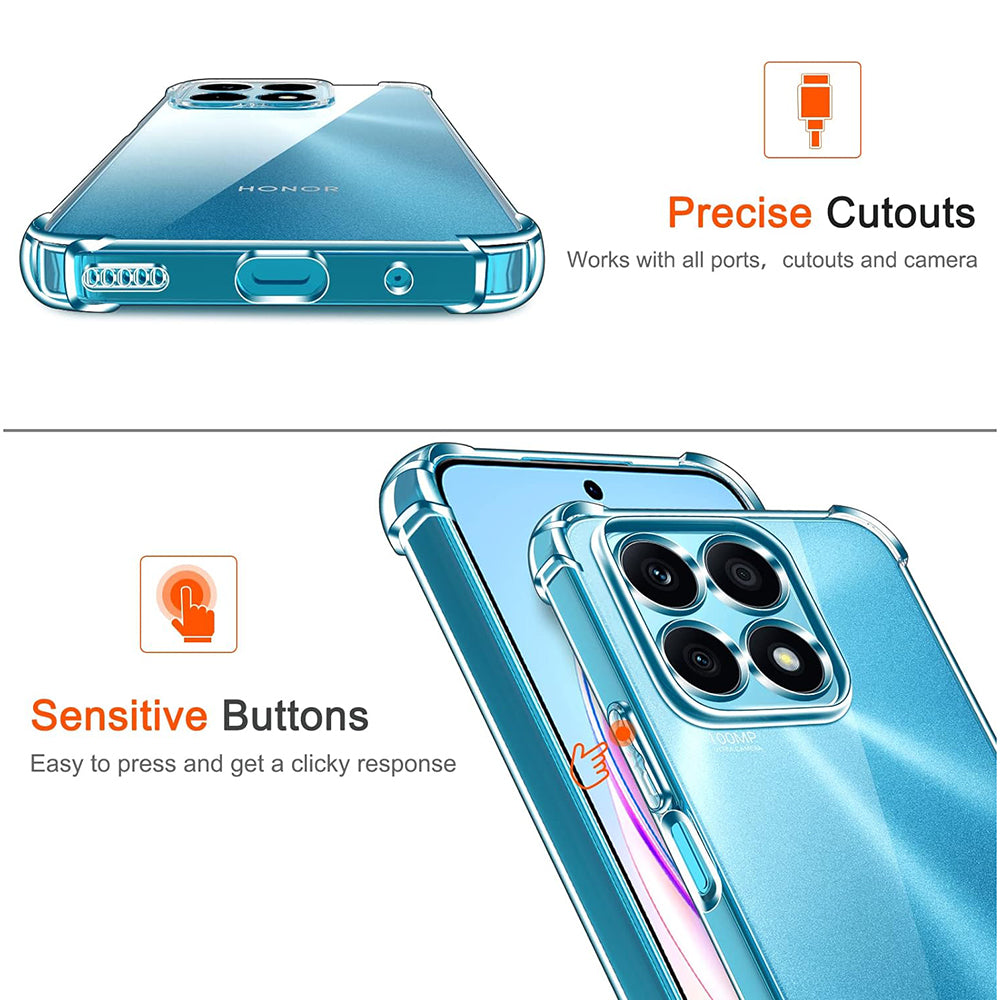 Case for Honor X8a, Techsuit, Shockproof Clear, Transparent