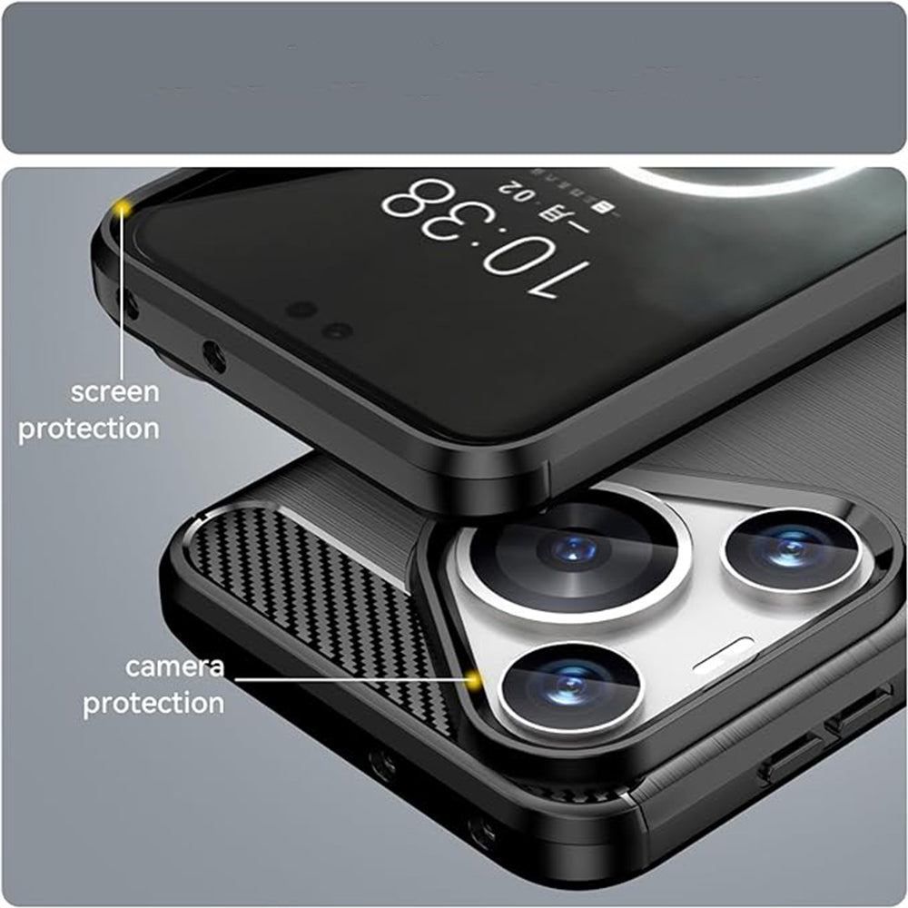 Case for Huawei Pura 70 Pro, Techsuit, Carbon, Black