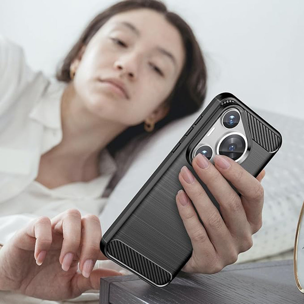 Case for Huawei Pura 70 Pro, Techsuit, Carbon, Black