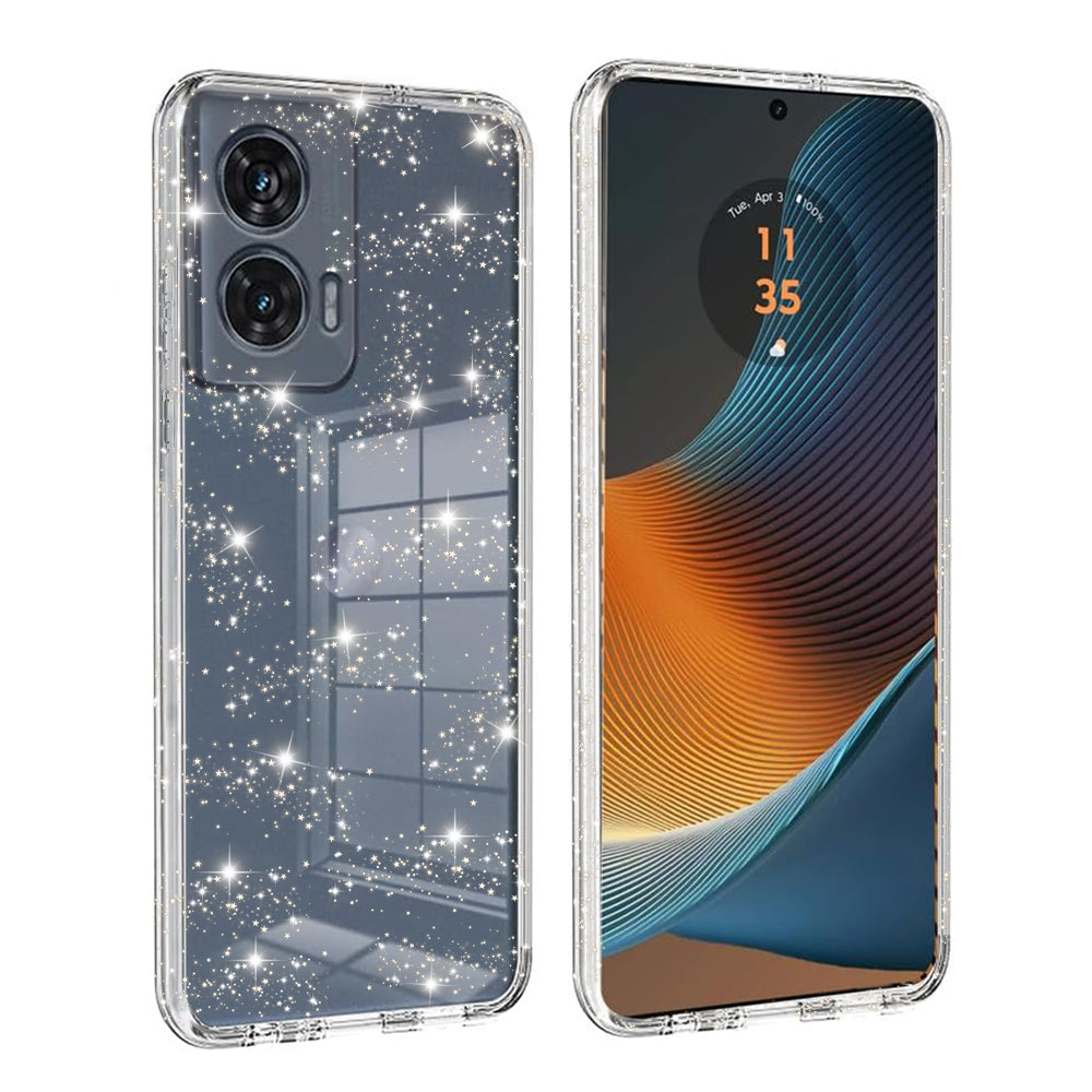 Case for Motorola Edge 50 Fusion, Techsuit, SparkleSkin, Transparent